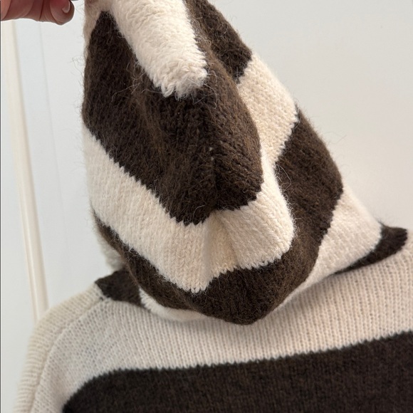 Striped Brown and Cream Hooded Sweater - Picture 12 of 12